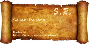 Seper Renáta névjegykártya